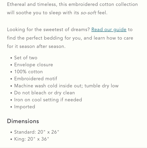 Anthropologie, set of 2, Kieran Queen-sized Pillow shams- ivory - Picture 5 of 7